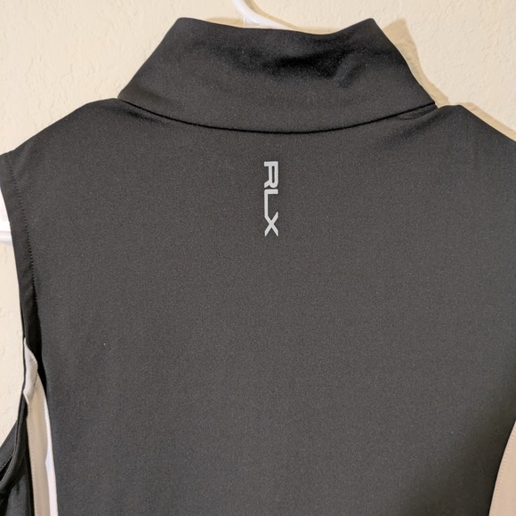 Ralph Lauren RLX Golf Dress Women's Medium Black Sleeveless 1/4 Zip Stripe - Picture 6 of 10